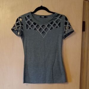 CBR Gray Cutout Women's Top